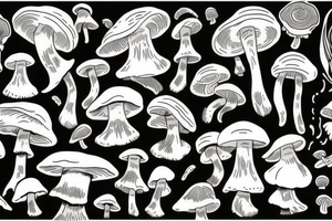 Cloudy spirit of Mushroom tattoo idea