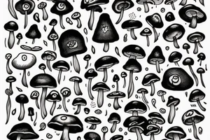 Cloudy spirit of Mushroom tattoo idea
