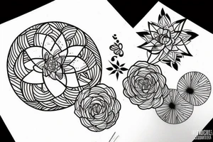 Tier Blume Geometrie tattoo idea