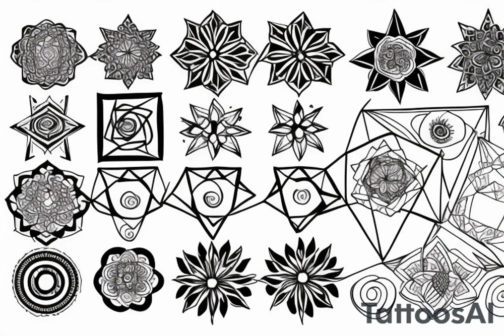 Tier Blume Geometrie tattoo idea
