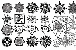 Tier Blume Geometrie tattoo idea