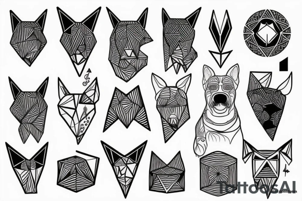 Hund Geometrie tattoo idea