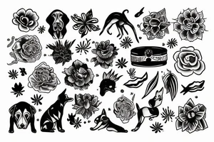 Hund Blume tattoo idea