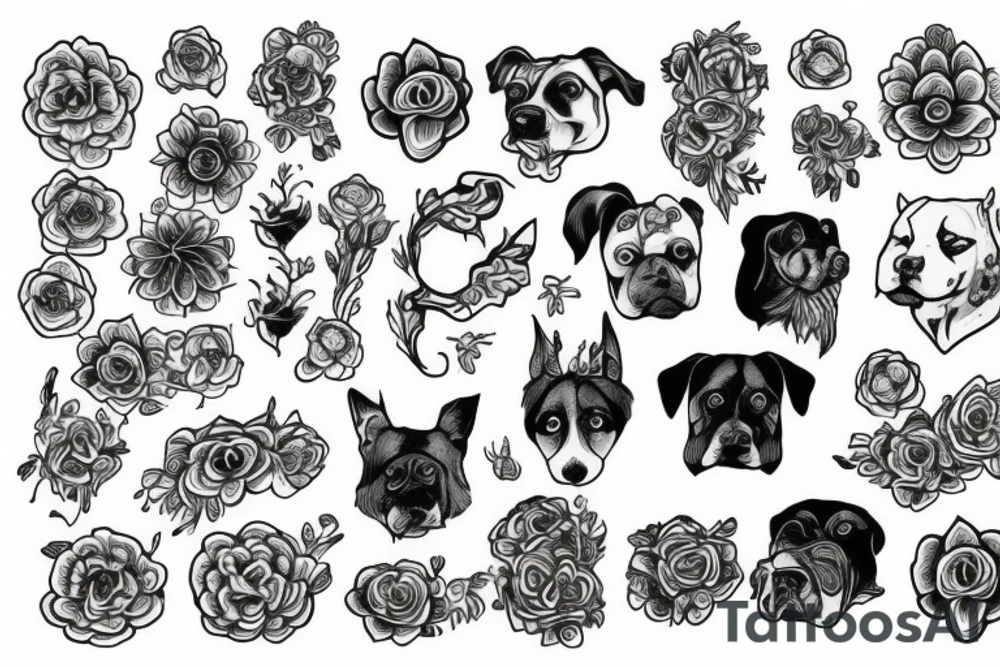 Hund Blume tattoo idea
