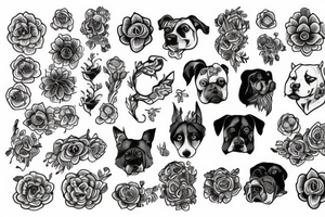 Hund Blume tattoo idea