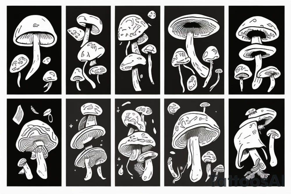 Cloudy spirit of Mushroom tattoo idea