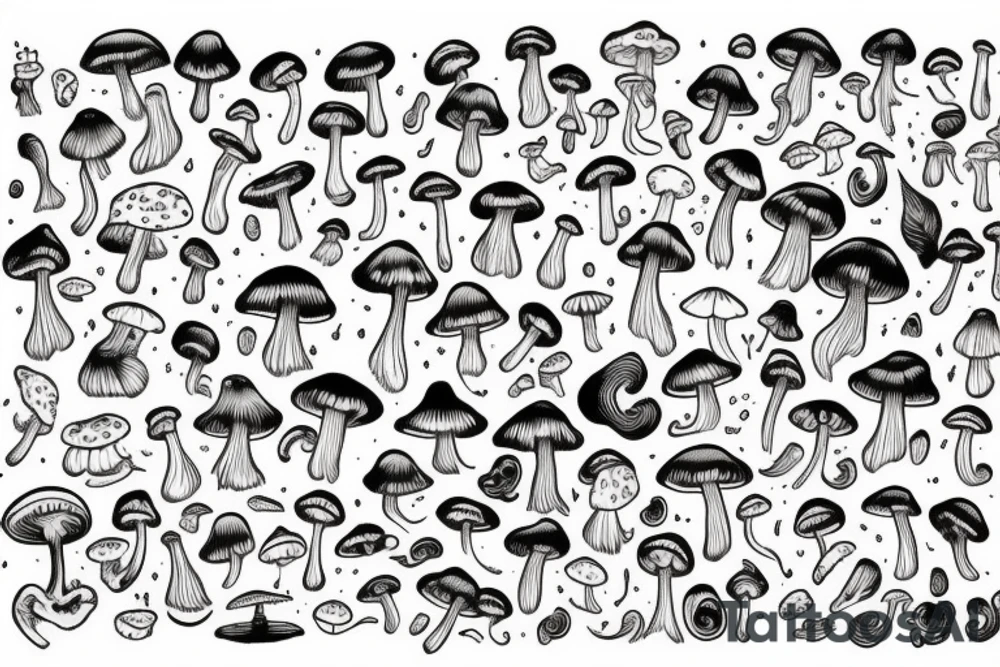 Cloudy spirit of Mushroom tattoo idea