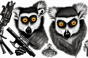 Lemur with a gun tattoo idea