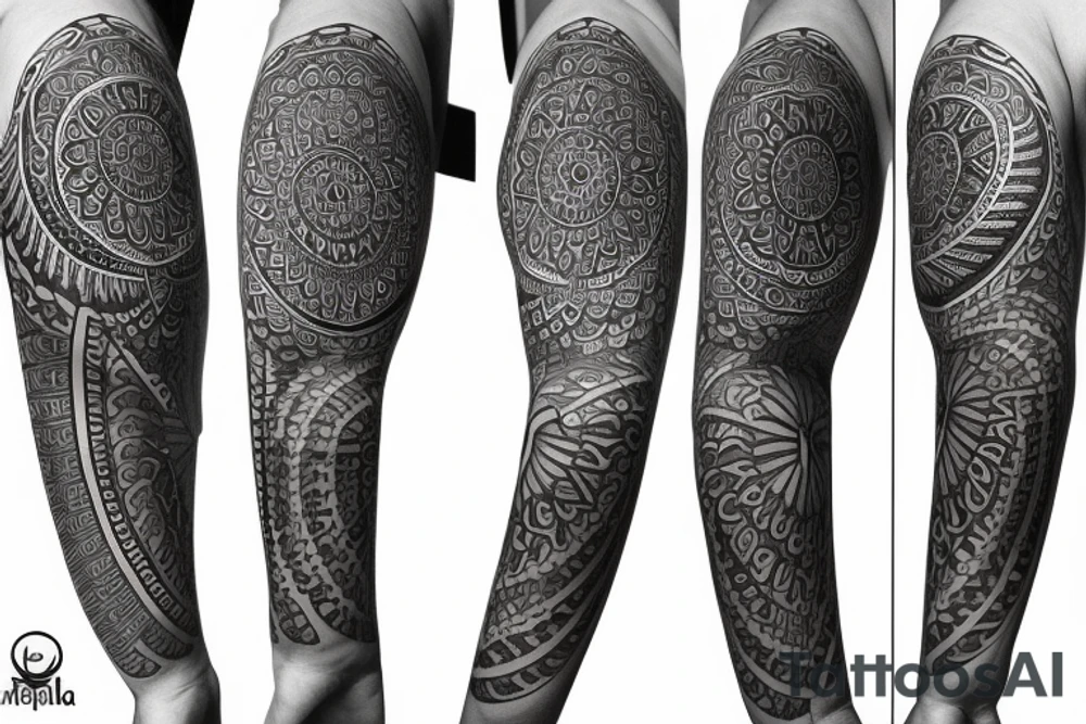 mandala sleeve tattoo idea