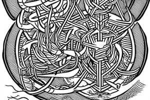 jormungandr encircling yggdrasil tree and valknut tattoo idea