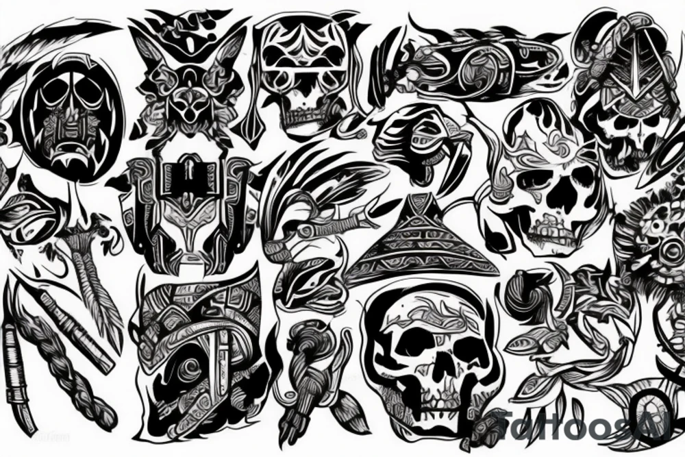 Tribal pc gaming tattoo idea