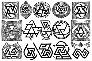 jormungandr encircling yggdrasil tree and valknut tattoo idea