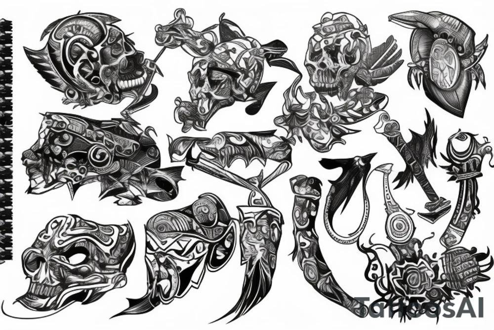 Tribal pc gaming strong tattoo idea