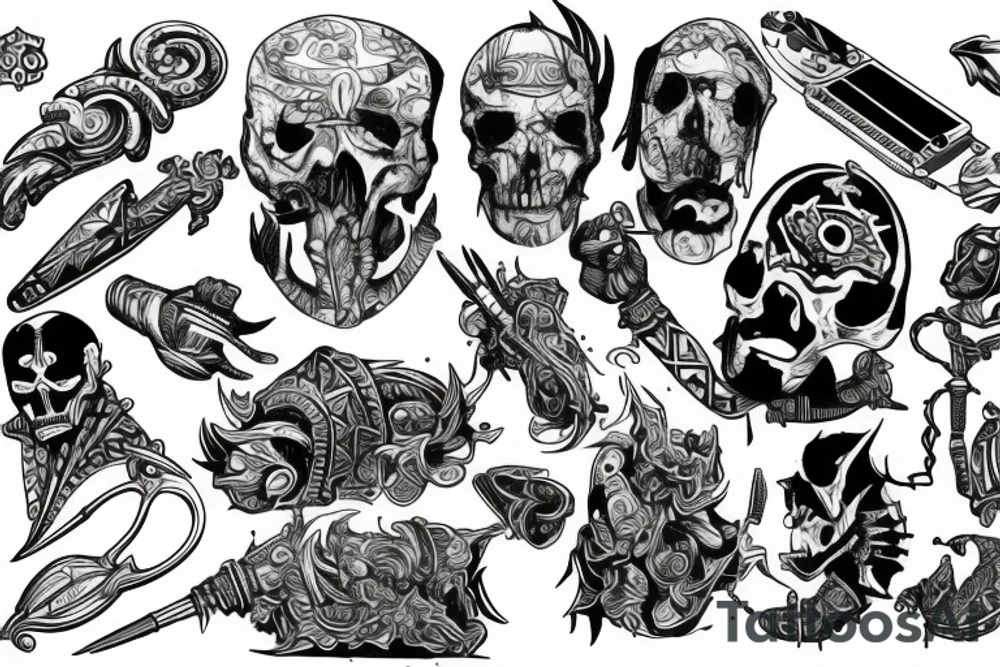 Tribal pc gaming strong tattoo idea