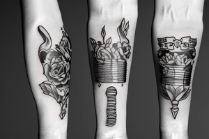 Three bands on arm made of sing lyrics tattoo idea