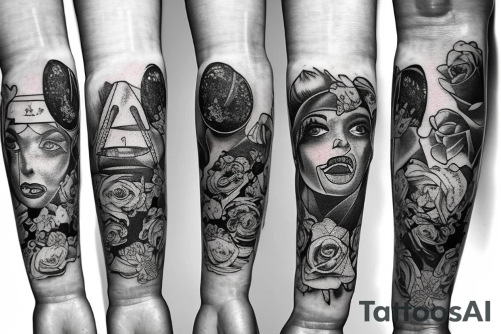 Three bands on arm made of sing lyrics tattoo idea