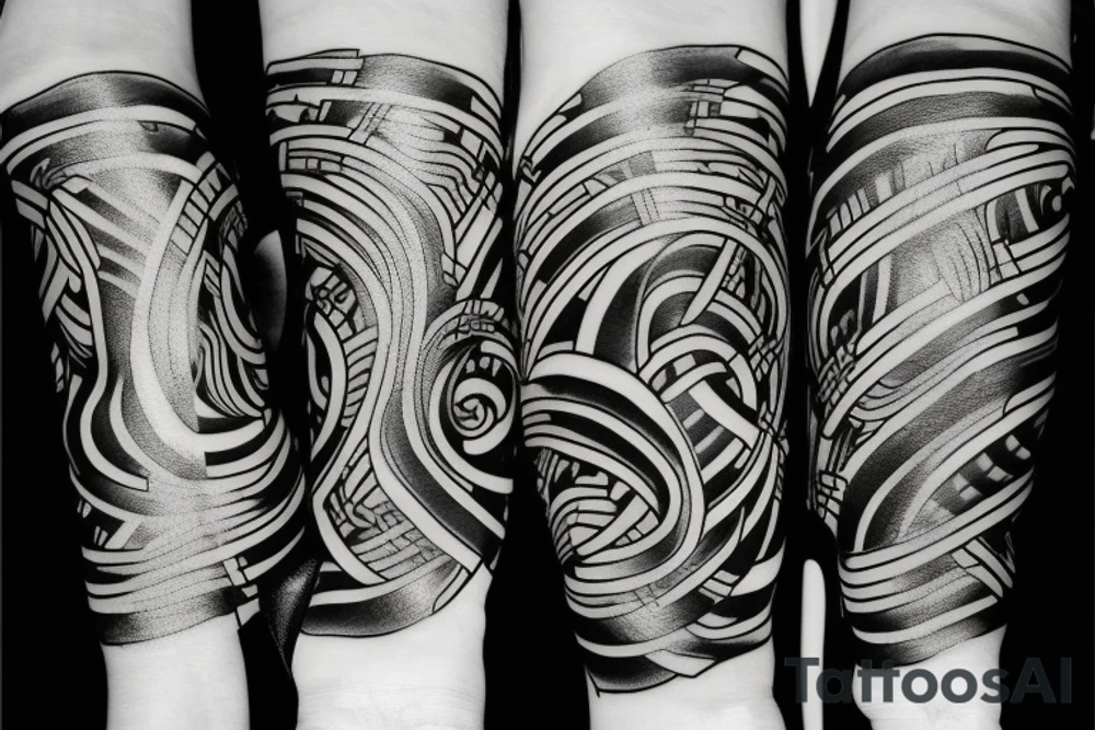 Three blacks bands on arm tattoo idea
