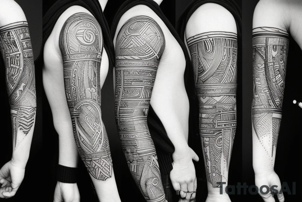 Three blacks bands on arm tattoo idea