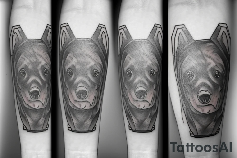 Bear wearing hat tattoo idea