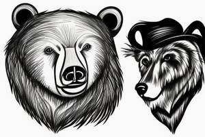 Bear wearing hat tattoo idea