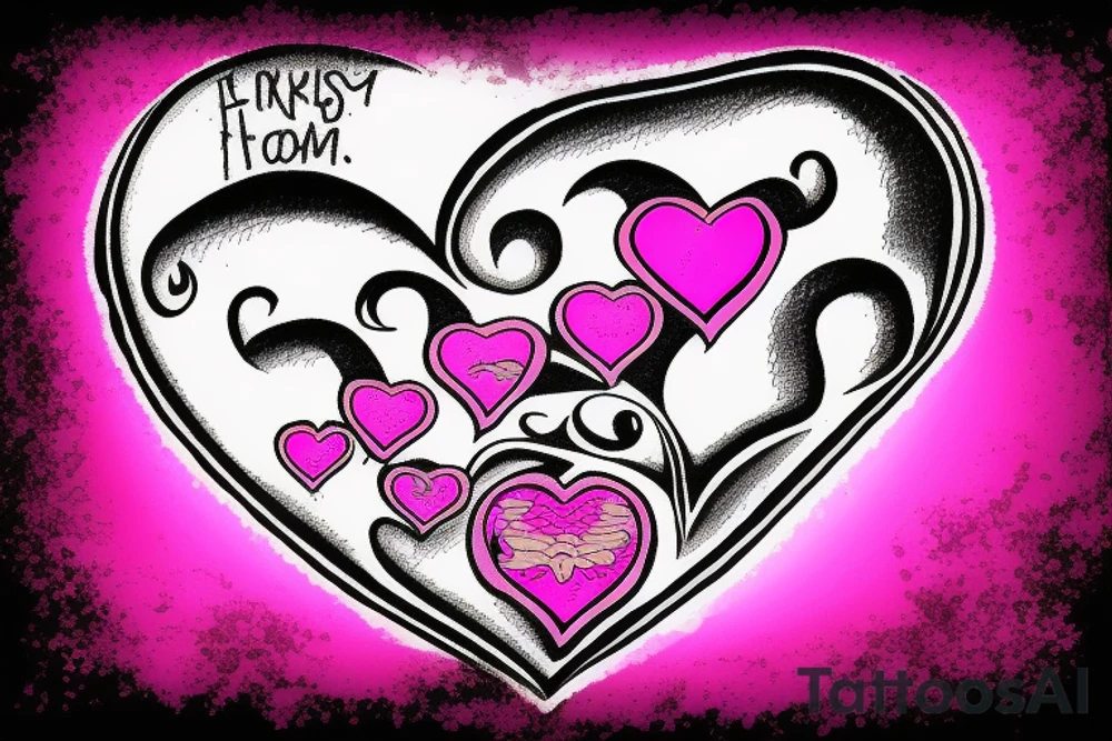 Breast cancer awareness logo with a heart inside designed for a guy tattoo idea