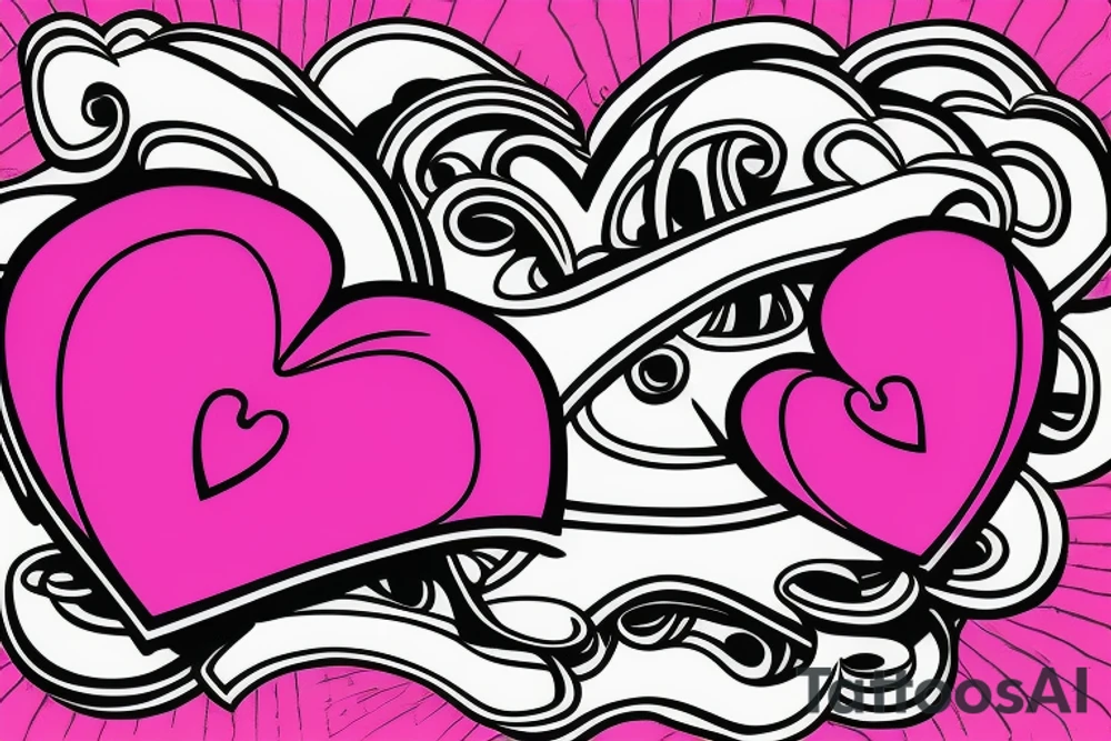Breast cancer awareness logo with a heart inside designed for a guy tattoo idea