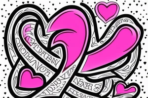 Breast cancer awareness logo with a heart inside designed for a guy tattoo idea