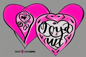 Breast cancer awareness logo with a heart inside designed for a guy tattoo idea
