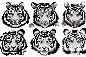 Tiger with an eye and a rose tattoo idea