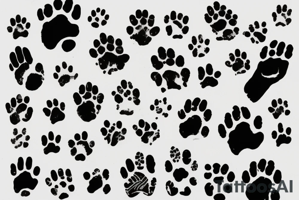 dog paw tattoo idea