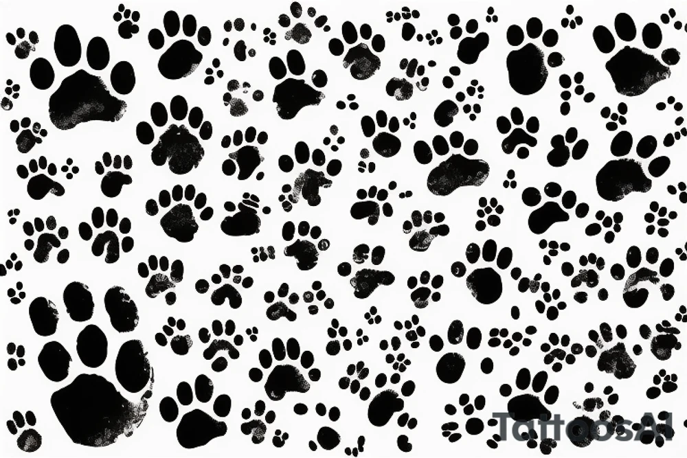 dog paw tattoo idea