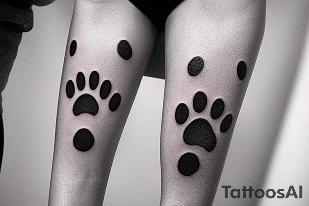 dog paw tattoo idea
