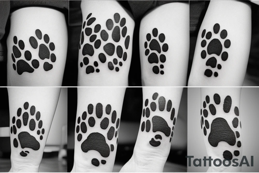 dog paw tattoo idea