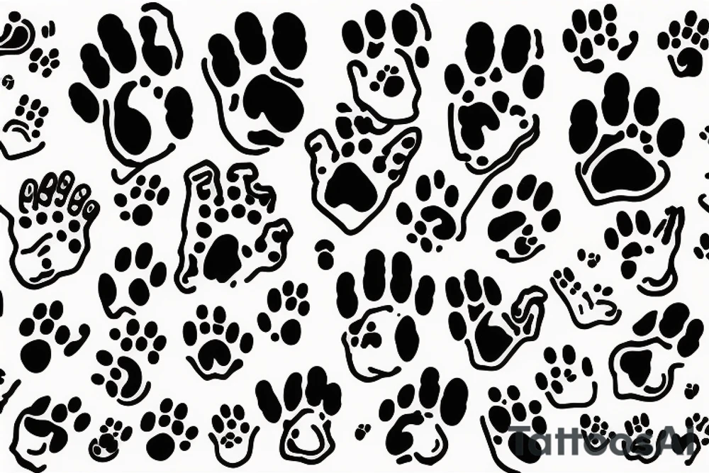 dog paw tattoo idea