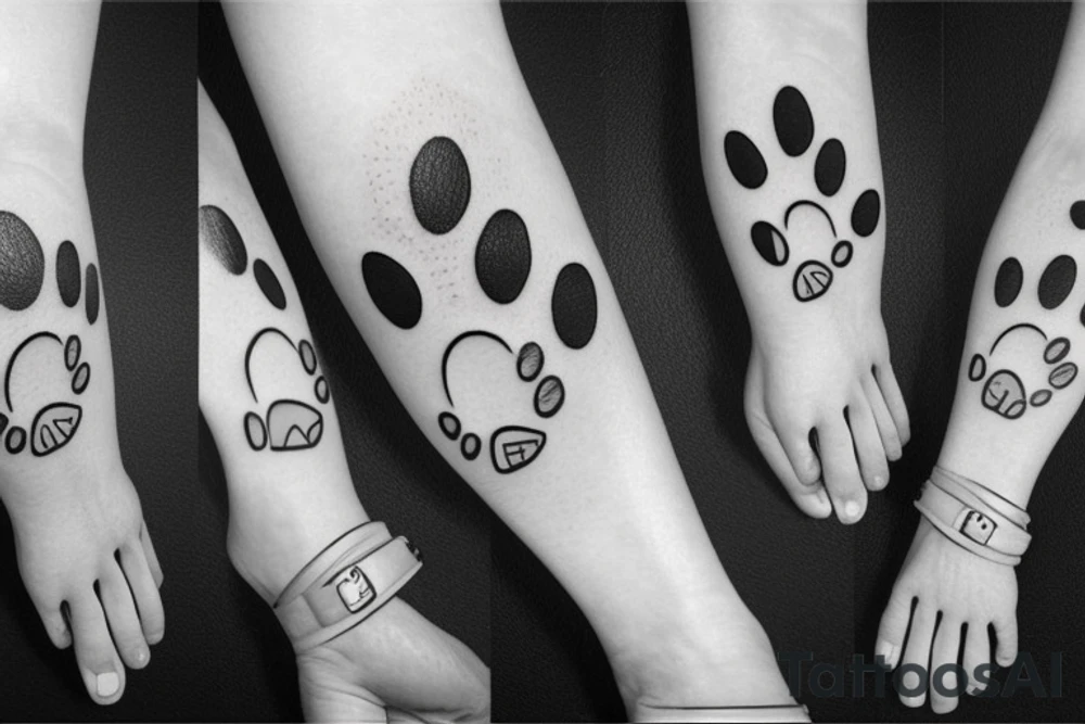 dog paw tattoo idea