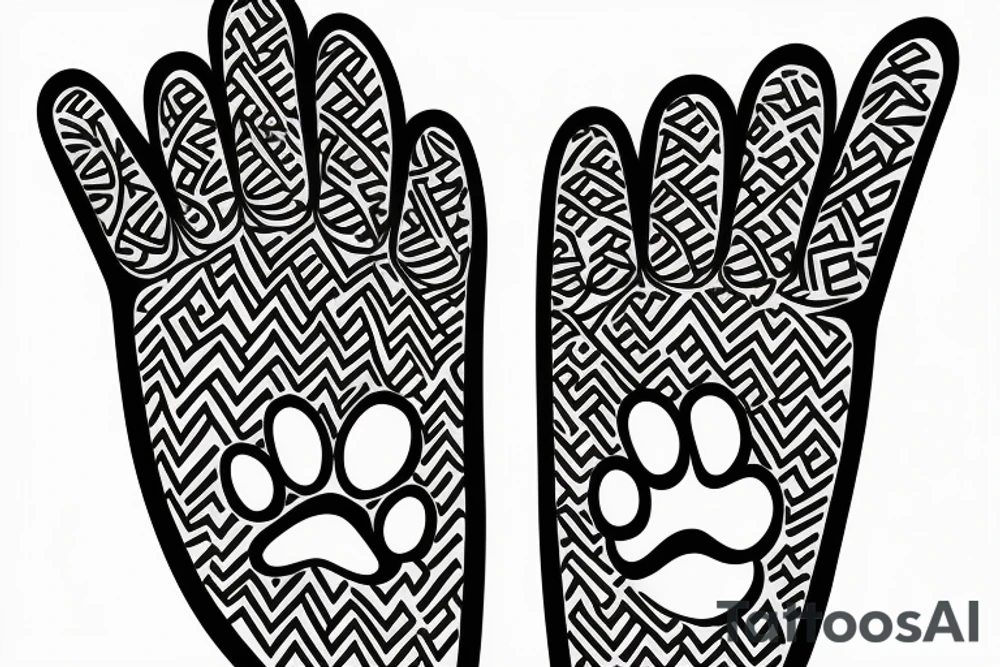 dog paw tattoo idea