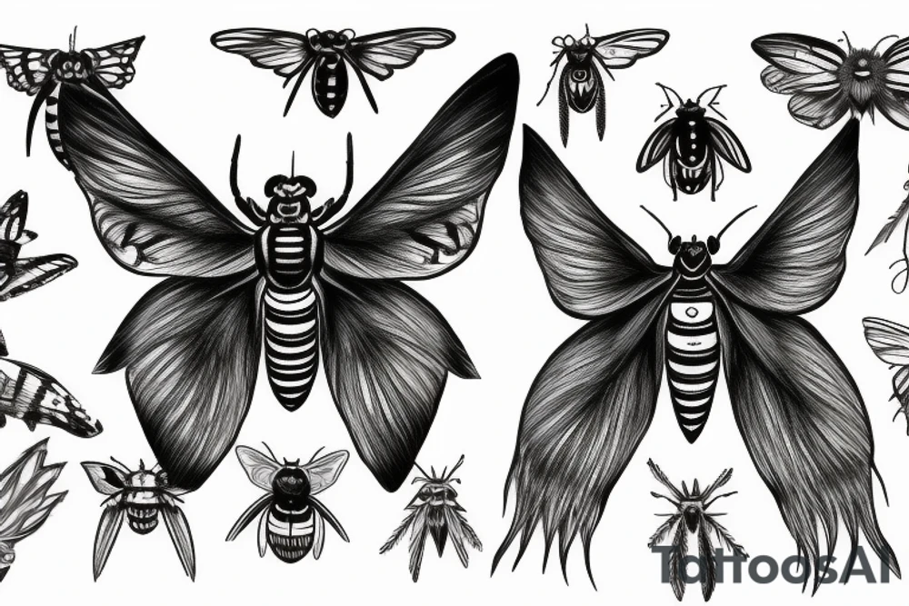 Death head moth tattoo idea