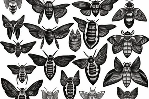 Death head skull moth tattoo idea