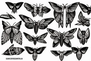 Death head skull moth tattoo idea