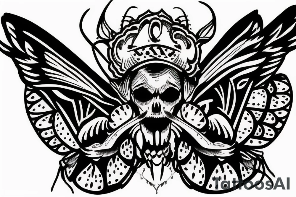 Death head skull moth tattoo idea