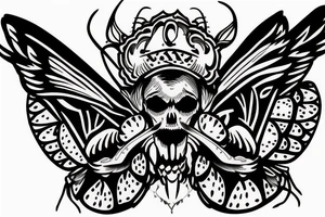 Death head skull moth tattoo idea