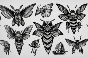 Death head skull moth tattoo idea