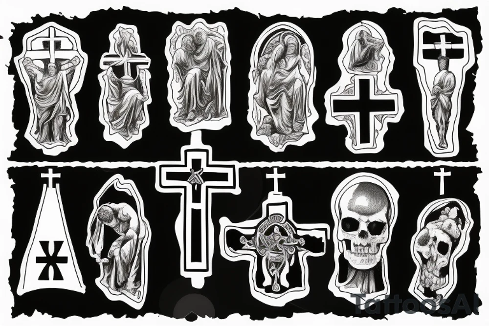Cross in god we trust tattoo idea