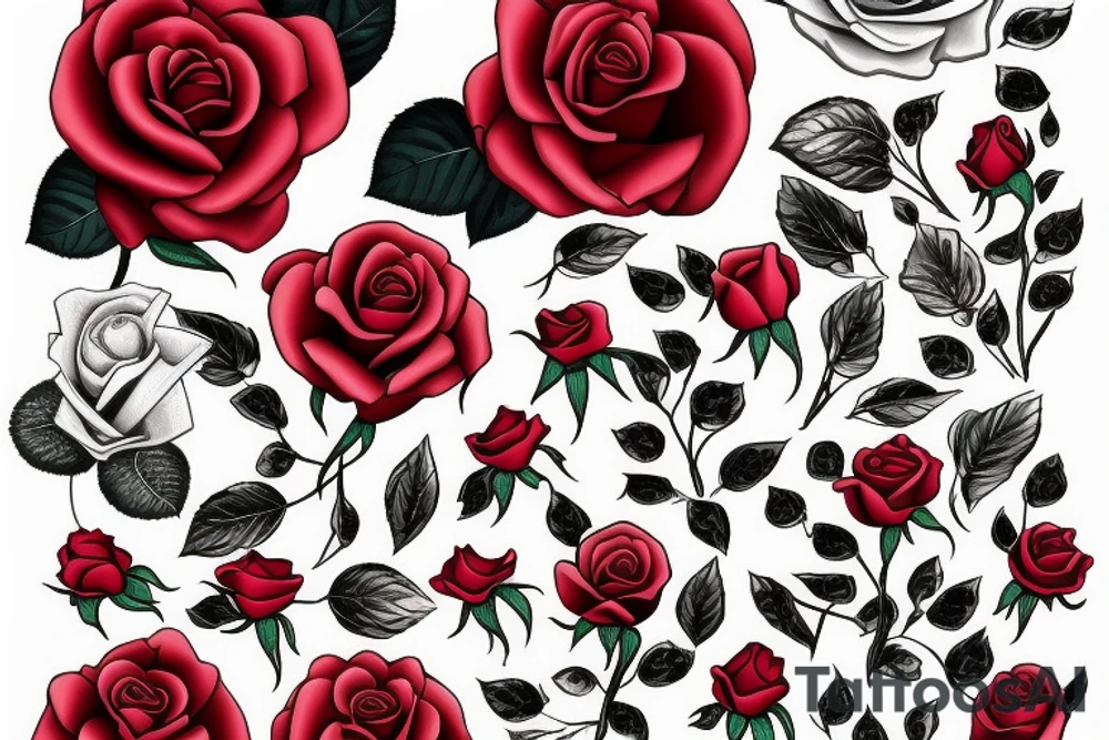 red rose in water tattoo idea