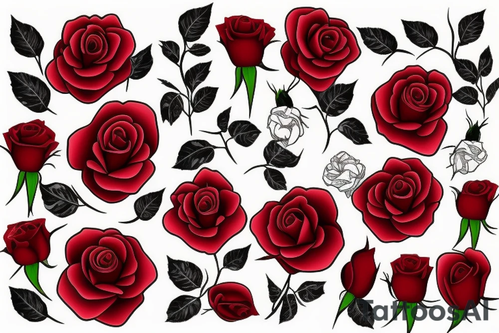 red rose in water tattoo idea