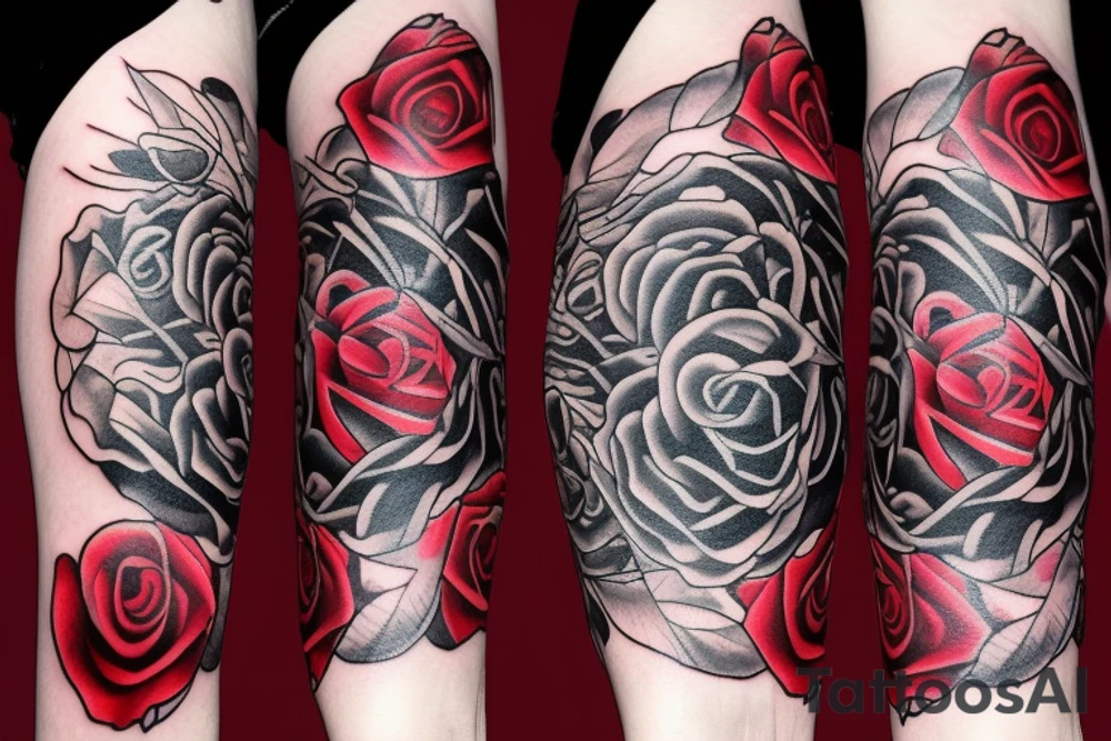 red rose in water tattoo idea