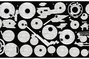 death star, minimal, line tattoo idea