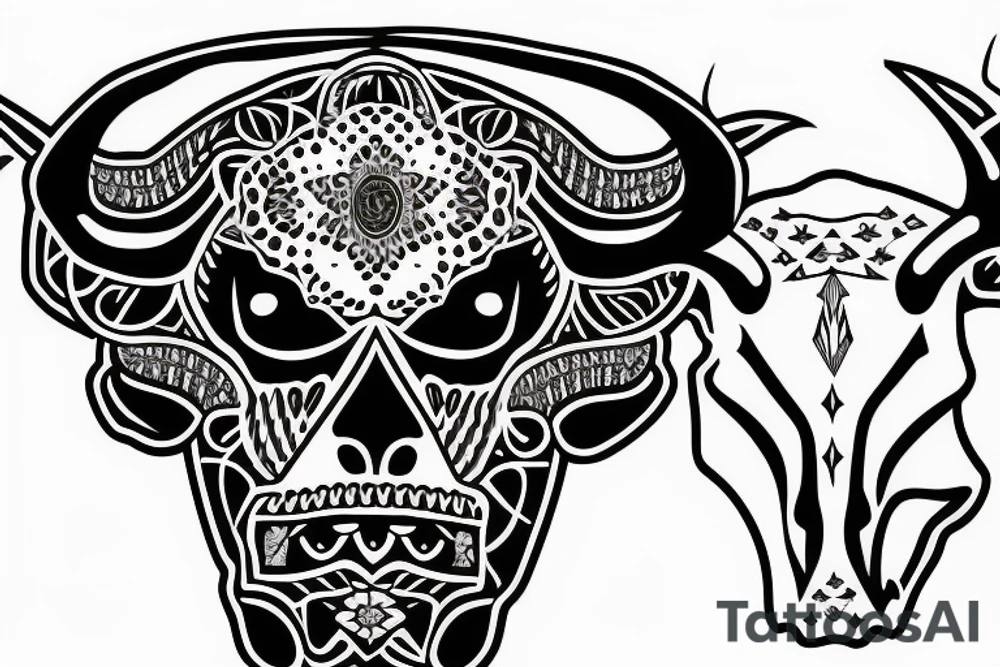 Bull skull Mandela tattoo idea