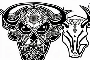 Bull skull Mandela tattoo idea