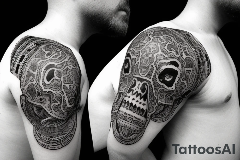 Bull skull Mandela tattoo idea